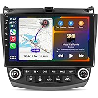 Car Radio Stereo 10'' Touch Screen with Wireless Carplay Android Auto WiFi Bluetooth Mirror Link Navigation for Honda Accord 7th 2003 2004 2005 2006 2007