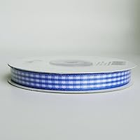 Polyester Gingham Ribbon, 3/8-inch, 25-Yard (Royal Blue)
