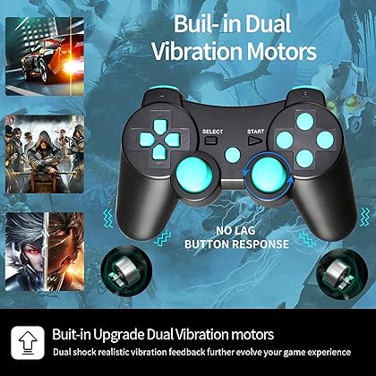 CFORWARD Controller, Controller Wireless, Remote, Wireless Rechargeable Gamepad Dual Vibration Remote Joy stick Compatible for 3