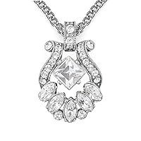 Ben-Amun Jewelry Crystal Silver Pendant Necklace Made in New York