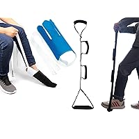 Hip Replacement Kit - Including Sock Aid, Leg Lifter Strap and Pants Assist for Easy Movement and Comfort After Surgery. Perfect for Recovery!