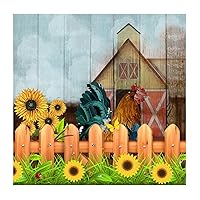 Rooster Barnyard Cockerel Design Sunflower Barn Wall Art Decal Vintage Rooster Kitchen Décor Wall Decals Vinyl Wall Art Murals Quotes for Cups Kids Room Home Wall Decor