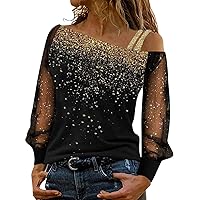 Womens Tops One Shoulder Blouses for Women Skew V Neck Floral Graphic Long Slim Tunics Fall Summer Shirts 2024 Y2K
