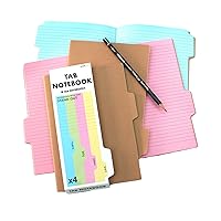 Tabbed Notebook | A5 Notebook Study Notebook | Project Note Pad & Project Planner Notebook | Work Journal | Colored Paper Notebook With Tabs | Divider Tab Notebook | Study Essentials | Kraft