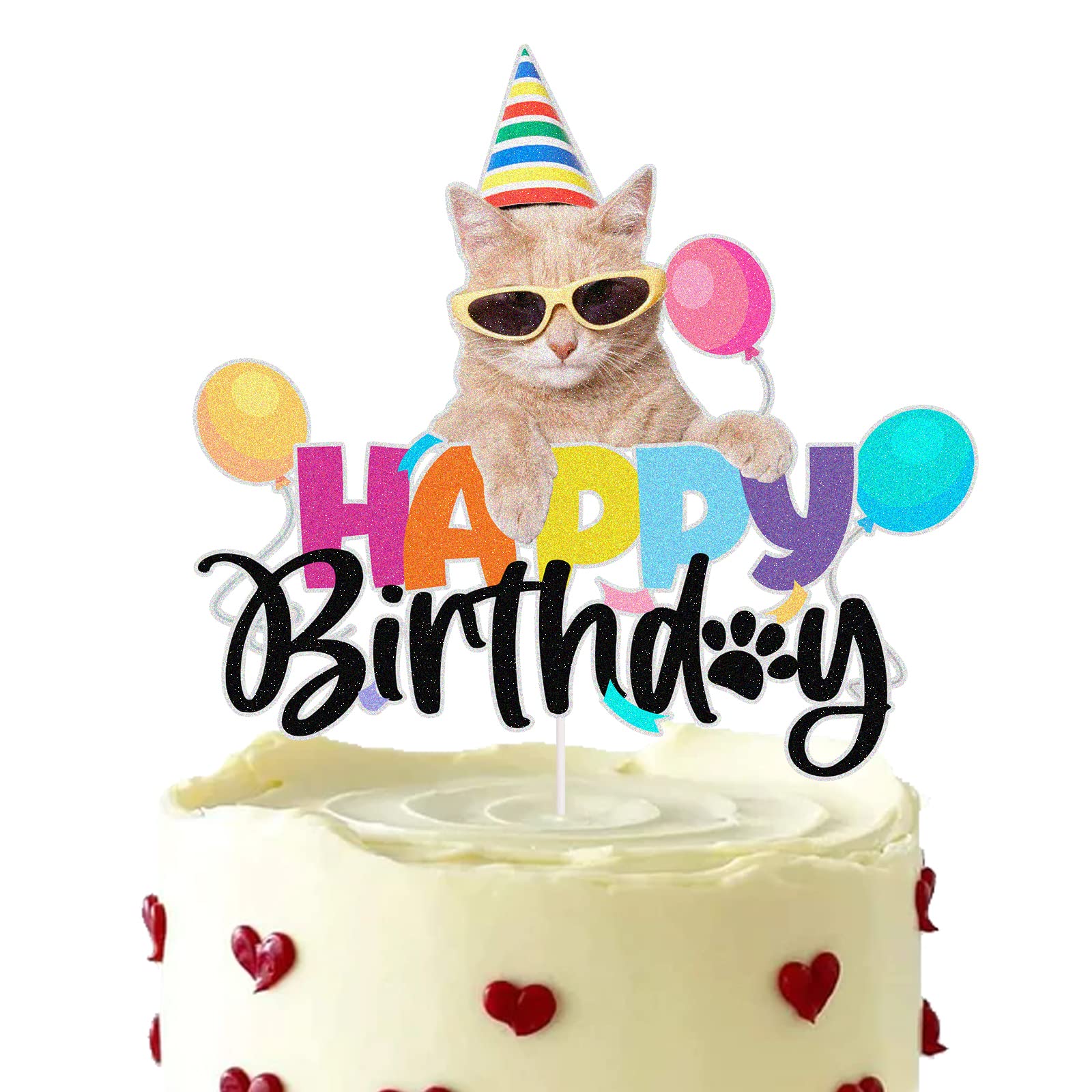 Mua Cat Happy Birthday Cake Topper Pet Theme Bday Party Cake ...