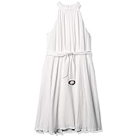 Calvin Klein Women's Mock Neck Midi Dress with Self Sash Belt