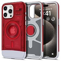 Spigen Magnetic Designed for iPhone 15 Pro Max Case, Classic C1 MagFit [Military-Grade Protection] Compatible with MagSafe (2023) - Ruby