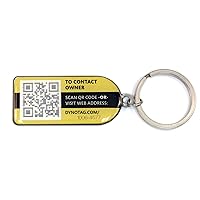 Dynotag® Web Enabled Smart Keychain Tag with DynoIQ™ & Lifetime Recovery Service. Deluxe Coated Steel, with Steel Key Ring