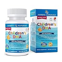 Nordic Naturals Children’s DHA, Strawberry - 120 Mini Chewable Soft Gels for Kids - 250 mg Omega-3 with EPA & DHA - Brain Development & Function - Non-GMO - 30 Servings