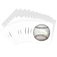 3dRose Baseball - Greeting Cards, 6 x 6 inches, set of 12 (gc_1306_2)