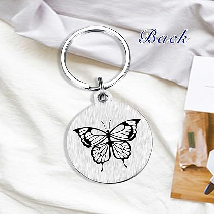 Yobent Meaningful Beauty Gifts for Teen Girl Wife Girlfriend, Initial Letter Keychain for Women, Cute Butterfly Key Chain
