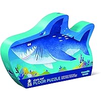 Crocodile Creek 36-Piece Jigsaw Floor Puzzle - Fun Floor Puzzles for Kids Ages 3-5 - Heavy-Duty Shaped Box for Storage - Shark Reef - 27
