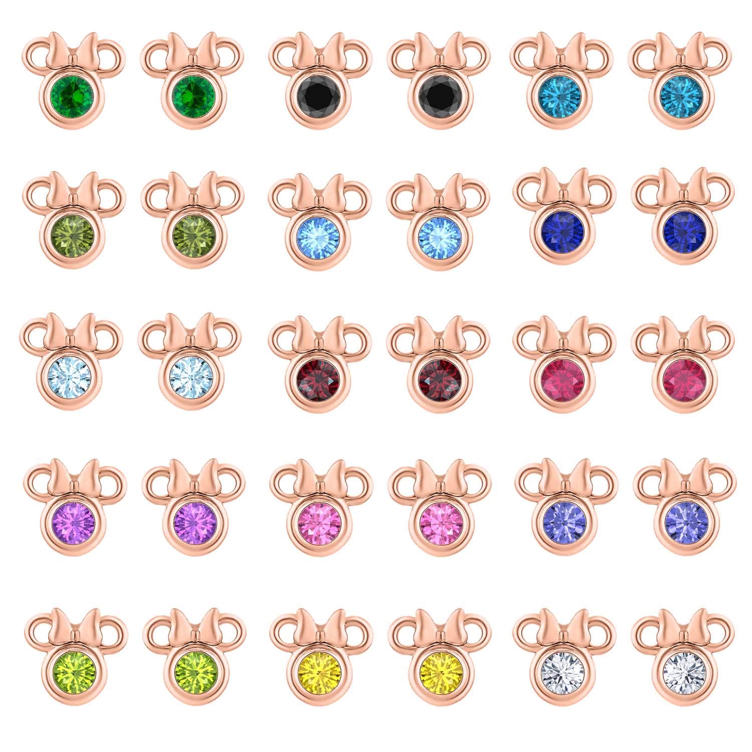 Gold & Diamonds Jewellery Mickey or Minnie Mouse Stud Earrings for Women Girl Birthday Gift 14k Rose Gold Over .925 Sterling Silver Gemstones Earrings Size : 8mm x 8mm)