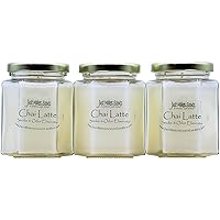 3 Pack - Chai Latte Scented Smoke and Odor Eliminator Candle - Odor Eliminating Scented Candles for Home - Neutralizes Cigarette, Food, and Pet Smells - Hand Poured in The USA