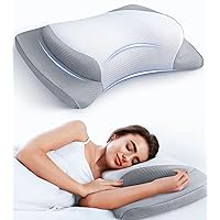 Super Support Side Sleeper Pillow for Neck Pain Relief, Adjustable Cervical Pillow Fit Shoulder Perfectly, Ergonomic Contour Memory Foam Pillows with Armrest Area, Bed Pillow, Queen High