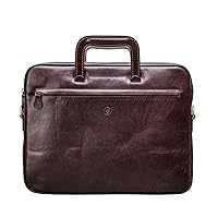 Maxwell Scott - Luxury Leather Document Case for Laptop/Files with Pullout Handles - Handmade in Italy - The Tutti