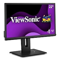 ViewSonic VG2240 22 Inch 1080p Ergonomic Monitor with Integrate USB Hub, HDMI, DisplayPort, VGA Inputs for Home and Office, Black