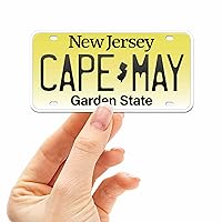 New Jersey License Plate Bumper Stickers - Choose from 10+ NJ Cities & Phrases - Jersey Shore Decals for Hydroflask (Cape May)