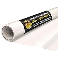 Dura-Gold Carpet Protection Film, 24-inch x 50' Roll - Clear Self Adhesive Temporary Carpet Protective Covering Tape - Protect Against Foot Traffic, Paint Spills, Dust, Construction Debris, Moving