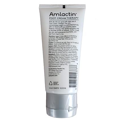 AmLactin Foot Repair Foot Cream Therapy | Smooths Rough, Dry Feet | Powerful Alpha-Hydroxy Therapy Gently Exfoliates | Lactic Acid (AHA) | Softens Tough, Dry Skin