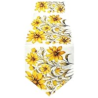 ALAZA Double-Sided Yellow Flowers Table Runner 14x108 Inches Long,Table Cloth Runner for Wedding Birthday Party Kitchen Dining Home Everyday Decor