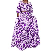 XJYIOEWT Summer Dresses for Women 2024 Midi, Women's Spring and Summer Fashion Temperament Elegant Print Skirt Suit Mot