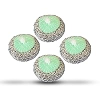 Amazon Brand | Pack of 4 | Ring King Stainless Steel-Wrapped Sponge Scrubbers | Heavy Duty Scouring Pads - Individually Wrapped for Dishes Pots, Pans, and Ovens