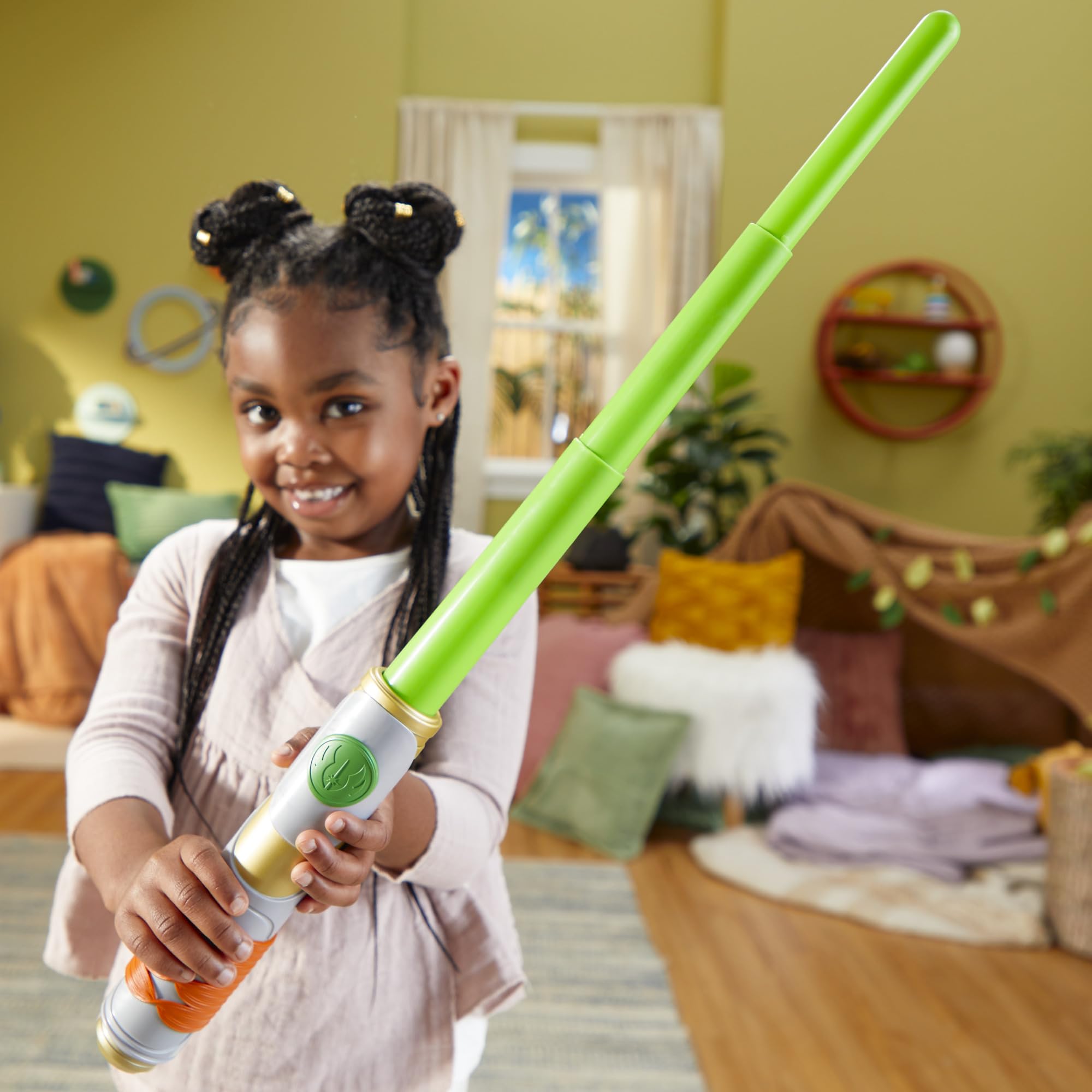 STAR WARS Young Jedi Adventures, Kai Brightstar Green Extendable Lightsaber, Toys, Preschool Toys for 3 Year Old Boys & Girls