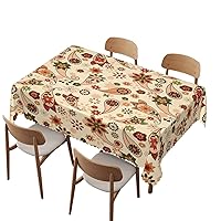 Paisley pattern tablecloth 60x84 inch, Rectangle Table Clothes for 4 Ft Tables - Waterproof Stain Wrinkle Resistant Reusable Print tablecloths for Family Kitchen Gatherings dining Dinner Decor