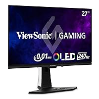ViewSonic XG272-2K-OLED 27 Inch 1440p 240Hz OLED Ergonomic White Gaming Monitor with up to 0.01ms, FreeSync Premium, G-Sync Compatibility, RGB, and USB-C, HDMI v2.1, DP Inputs