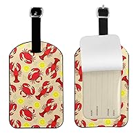 Lobster and Crab Luggage Tag Hang Tag, 1 Piece Luggage Tag, Leather Luggage Tag, for Suitcase and Travel Bag