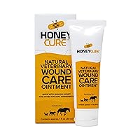 Natural Veterinary Ointment for Wound Care, Manuka Honey, for Dogs, Cats, & Horses, 1oz. Tube