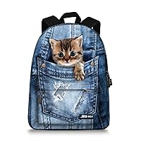 Cute Cats Backpack for Teen Girls Boys,Canvas Dogs Animals BookBags for School (cat-new1)