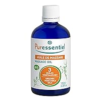 Organic Massage Oil with 3 Organic Vegetable Oils by Puressentiel for Unisex - 3.38 oz Oil