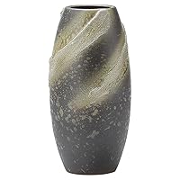 Marui Pottery MR-1-2552 Shigaraki Ware Hechimon Vase, Flower Base, Large, Vertical, Brown, Ash Glazed Earth, Buddhist Altar, Ceramic