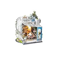 Hands Craft DIY Miniature Dollhouse Kit – Dora’s Loft 3D Model Tiny House Building with LED Lights Wood Prefabricated Pieces Puzzle 1:24 Scale Crafts for Adults and Teens DG12