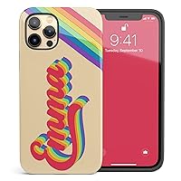 Retro Custom Name LGBTQ Pride Rainbow Phone Case Personalized Case, Designed ‎for iPhone 15 Plus, iPhone 14 Pro Max, iPhone 13 Mini, iPhone 12, 11, X/XS Max, ‎XR, 7/8‎