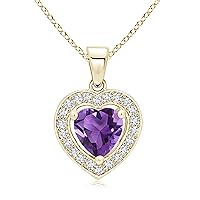925 Starling Silver Amethyst Heart Shape Pendant With 18
