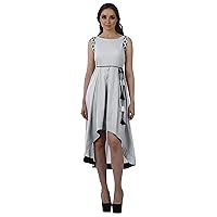 Asymmetrical Top Women Midi Wrap Dress Sleeveless Casual Dress
