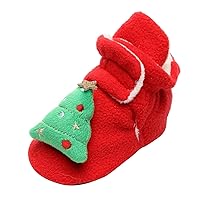 Tennis Shoes Toddler Boy Size 5 Warm Plush Toddler Winter First Kids Christmas Slip-On Baby Shoes Infant Boots
