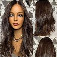 Chocolate Brown Colored 13X6 HD Lace Human Hair Wig Glueless Human Hair Wigs for Black Women Brown Wig Human Hair 150% Density Natural Wavy Wig Bleached Knots 22Inch