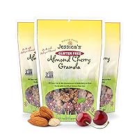 Jessica’s Natural Foods - Gluten-Free Almond Cherry Granola made with dried Michigan cherries and toasted almonds, Non-GMO, no artificial flavors or preservatives, 11oz (Pack of 3)