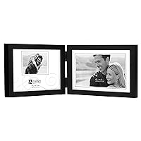 Malden International Designs Black Concept Wood Picture Frame, Double Horizontal, 2-4x6, Black