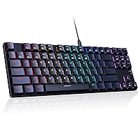 Gaming Keyboard,Ultra-Slim TKL Mechanical Keyboard with Linear Red Switches,Aluminum Frame,RGB LED Backlit,Whisper Silent,N-Key Anti-Ghosting,80% Office Low Profile USB Keyboard for Laptop/PC/Mac/Xbox