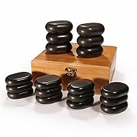 Master Massage 18 Piece Essential Hot Stone Massage Set Kit Package for Professional or Home Spa, Healing, Pain Relief-Basalt Rock