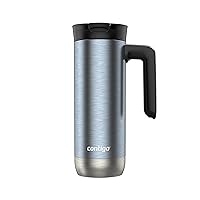 Contigo Superior 2.0 Stainless Steel Travel Mug with Handle and Leak-Proof Lid, Double-Wall Insulation Keeps Drinks Hot up to 7 Hours or Cold up to 18 Hours, 20oz Dark Ice