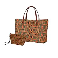 2PCS Top Handle Purse Womens Handbag Large Tote Bag Satchel Handbag Hobo Bag with Make Up Bag, Gift for Mom