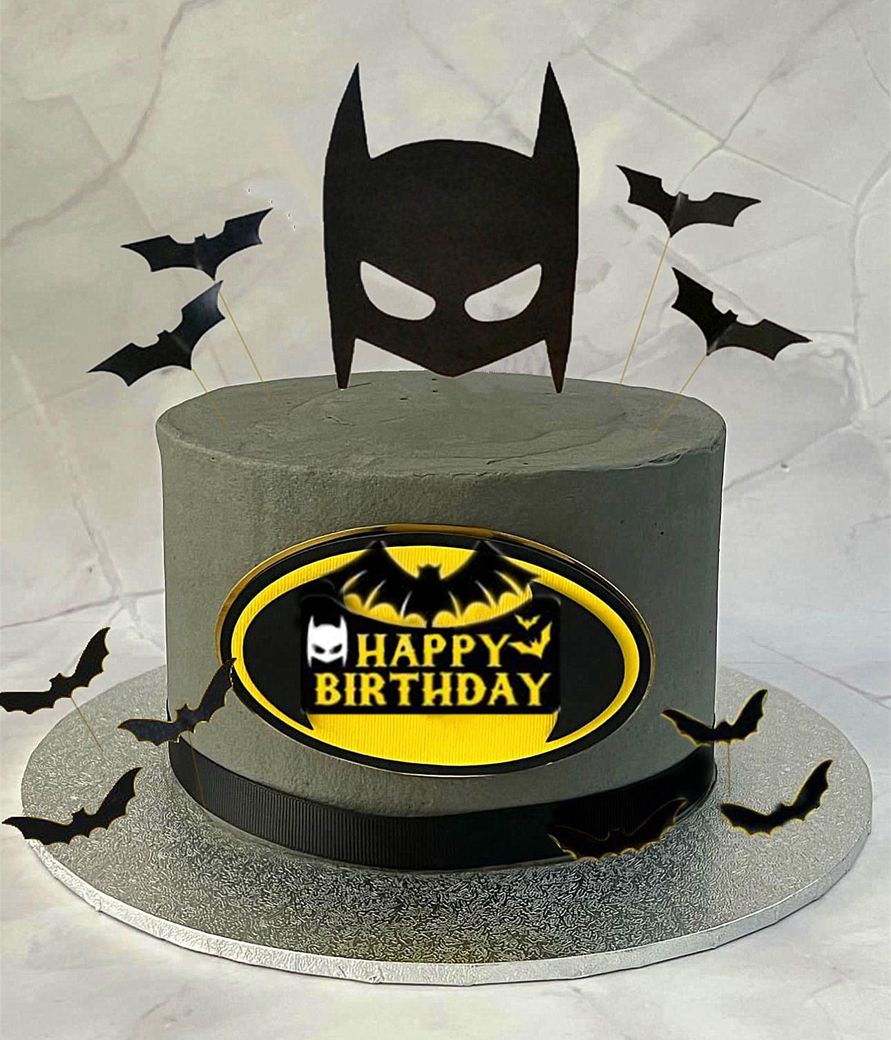 Amazon.com: GallaRato Superhero Bat Birthday Cake Topper Man Boy Happy Birthday  Cake Decorations for Bat Hero Themed birthday Party Supplies Bat Birthday  Decor : Grocery & Gourmet Food