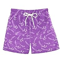 Boys Swim Trunks with Mesh Lining Toddler Beach Shorts Quick Dry for Kids Drawstring