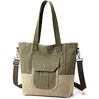 Canvas Tote Bag for Women Small Handbag with Zipper Shoulder Hobo Bag for Shopping Travel Work